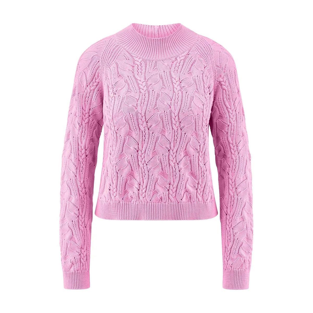 Zopfmuster Pullover mit Stehkragen