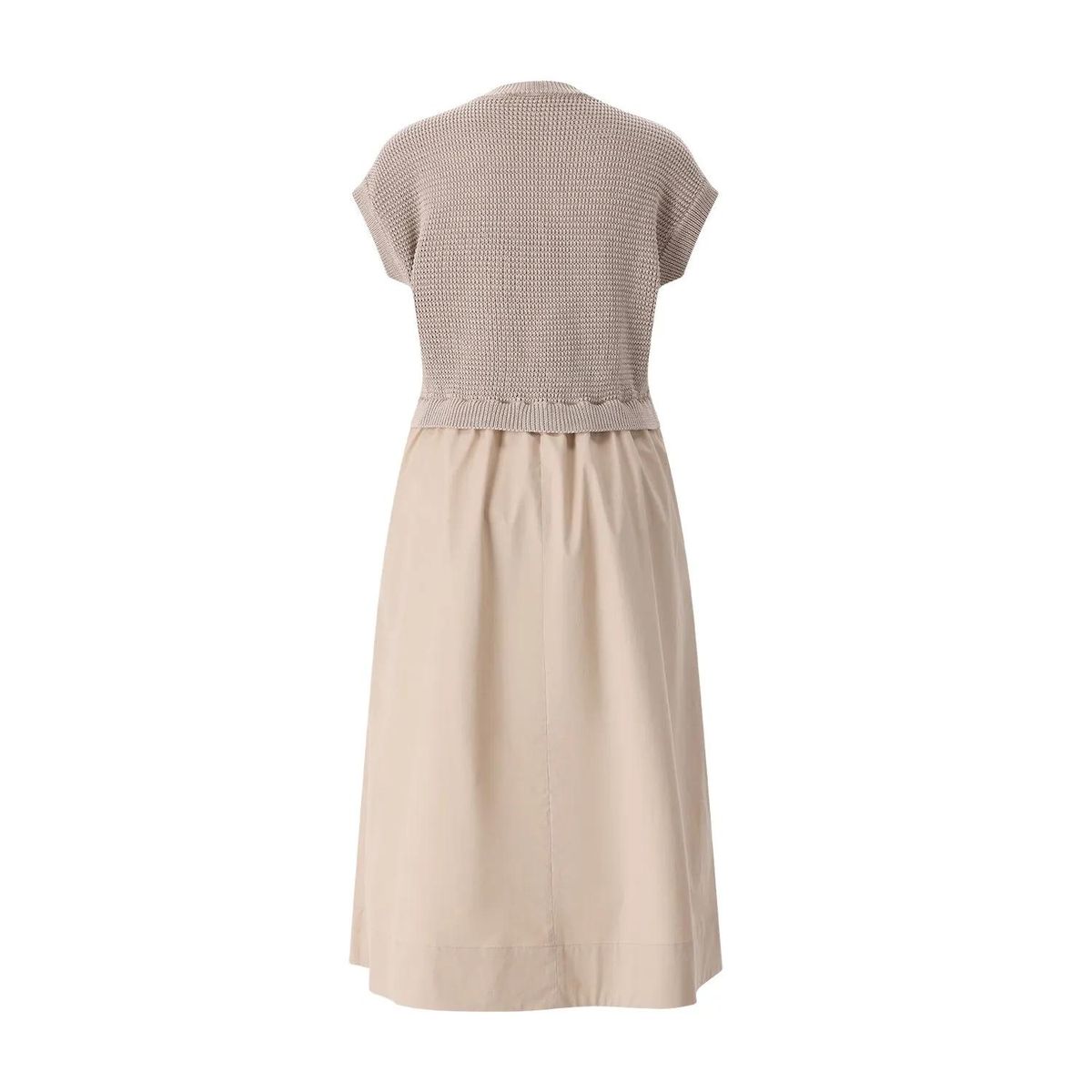 Midikleid mit Strickoberteil und Baumwollrock