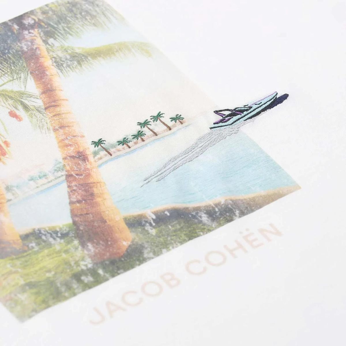 Baumwoll T-Shirt mit Resort-Print und Rundhalsausschnitt