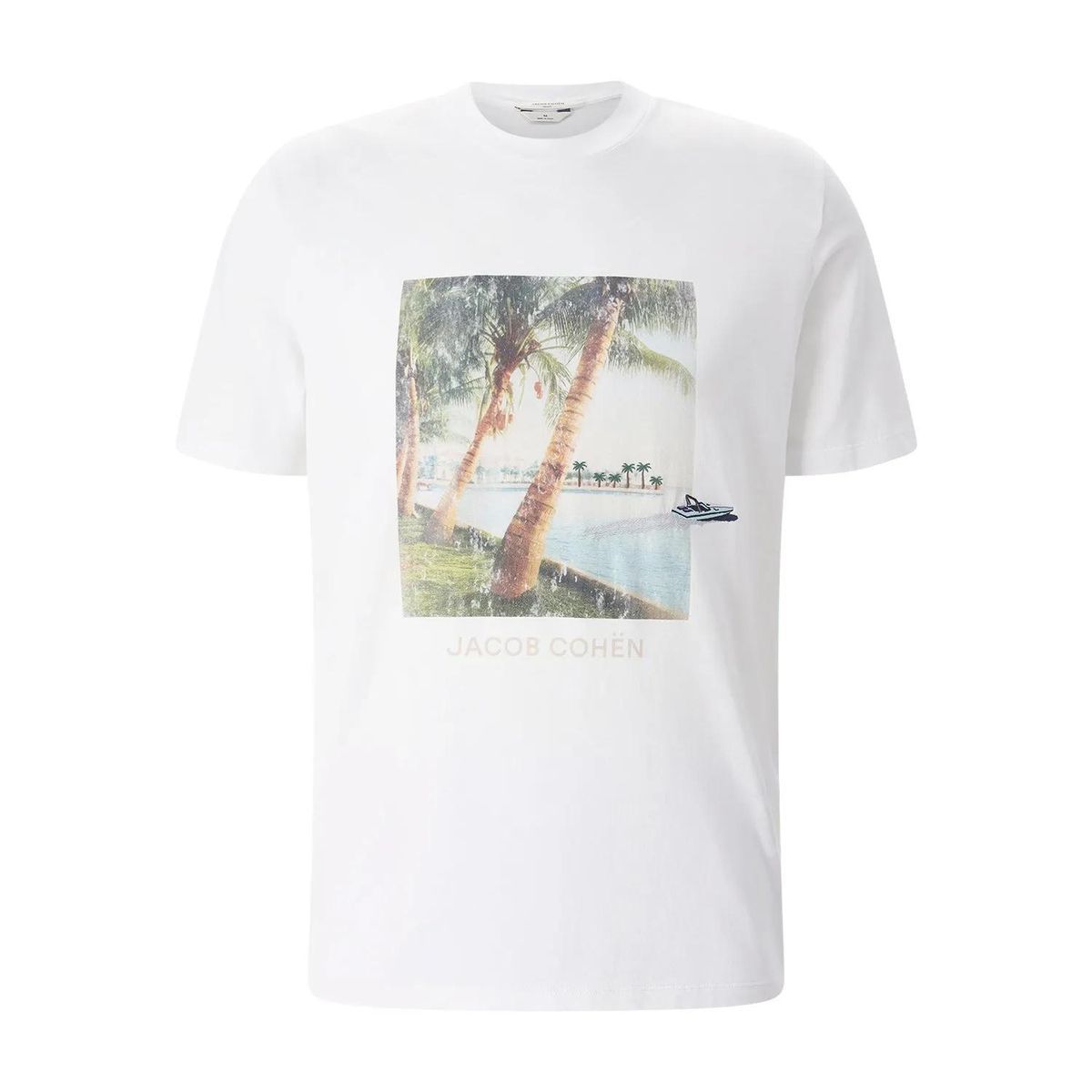 Baumwoll T-Shirt mit Resort-Print und Rundhalsausschnitt