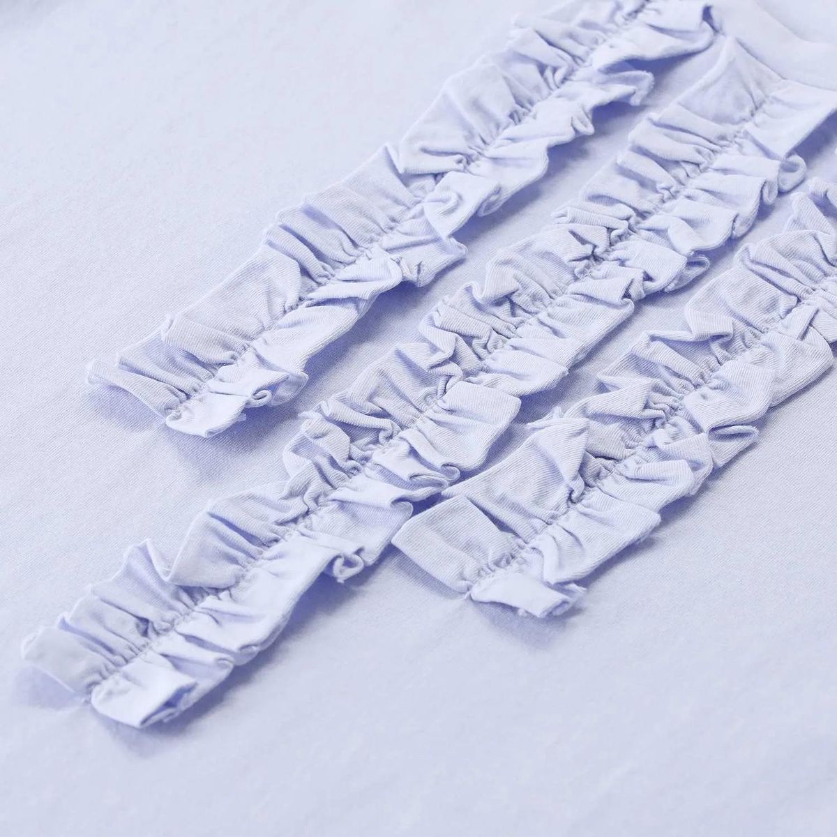 Baumwoll-T-Shirt mit Rüschendetails