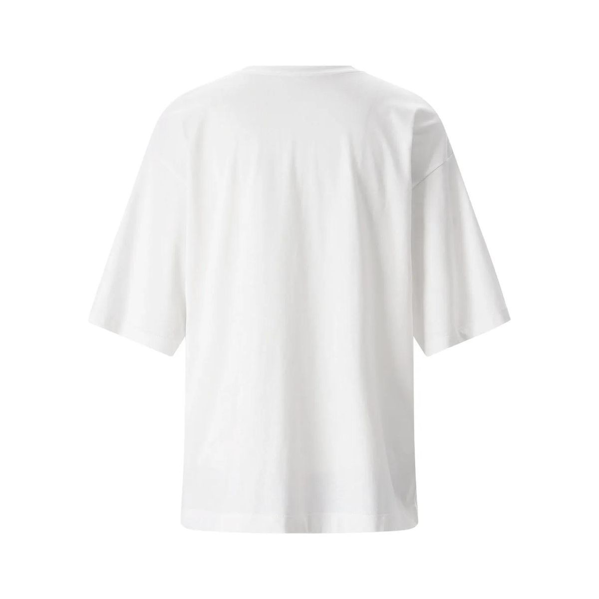 Weißes Baumwoll-T-Shirt mit Rüschenschriftzug LOVE