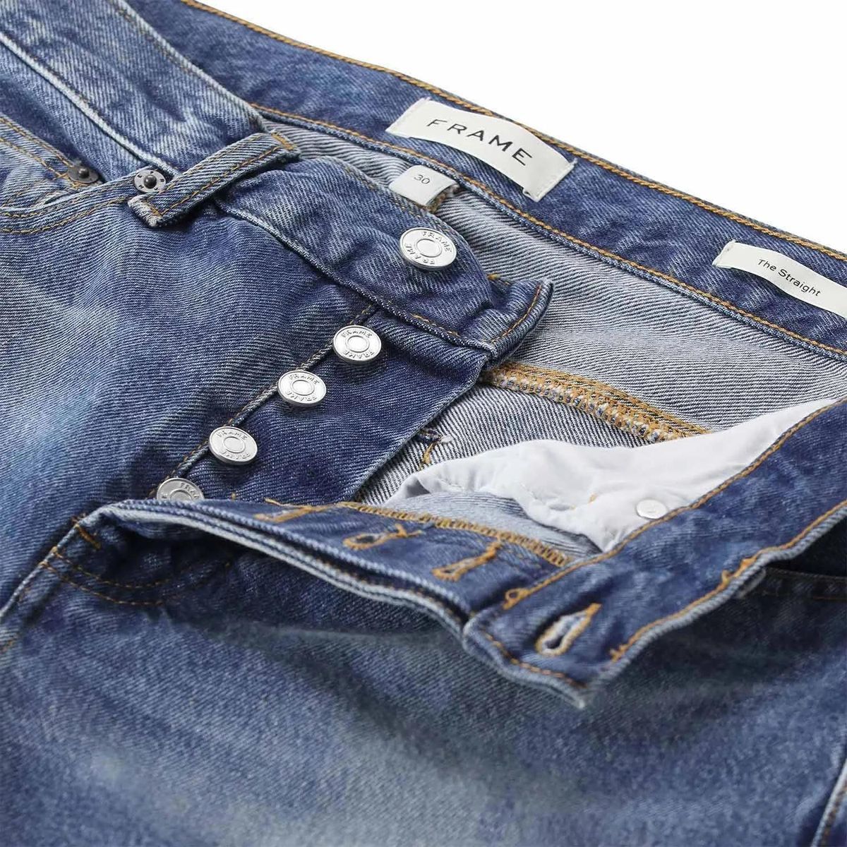 Klassische Straight Leg Jeans mit mittelhohem Bund