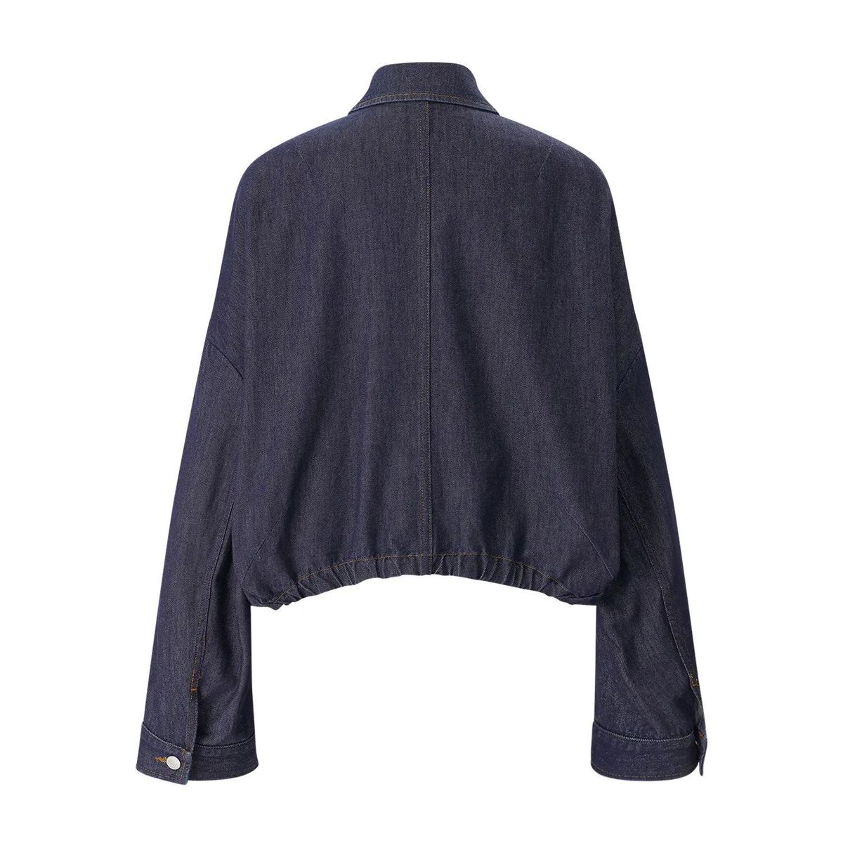 Kurze Jeansjacke mit Ballonärmeln