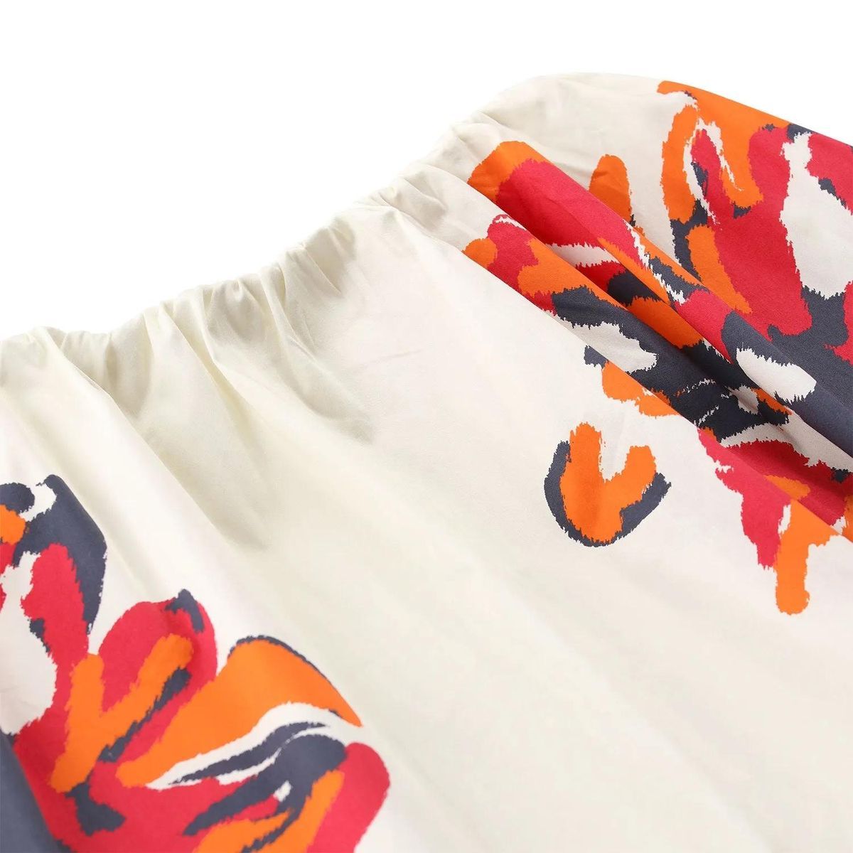 Baumwoll-Midi-Rock mit Blumendruck