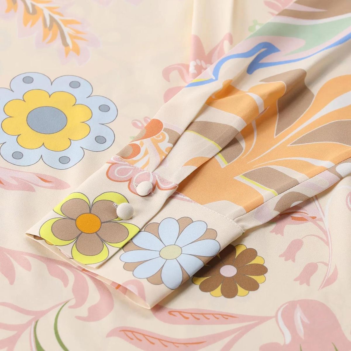 Seidenbluse mit Blumendruck