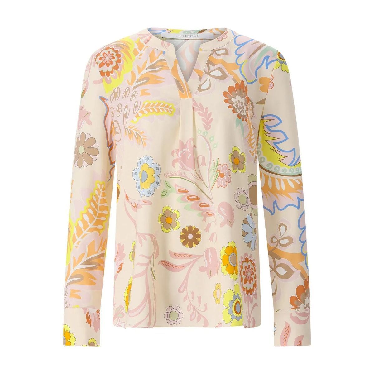 Seidenbluse mit Blumendruck