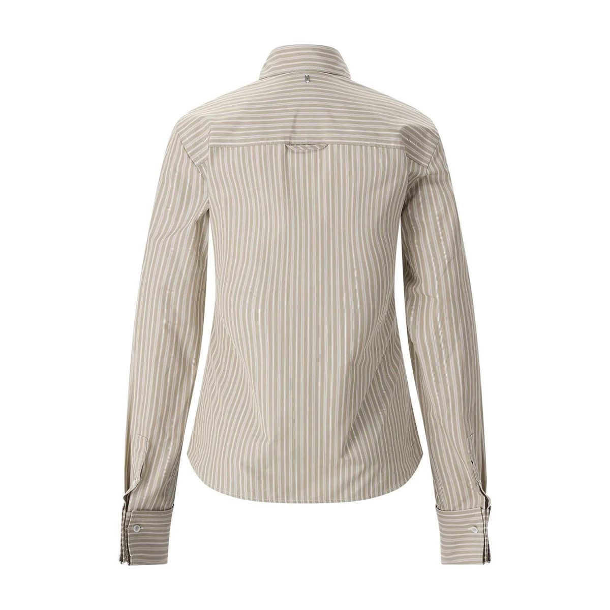 Gestreifte Baumwollbluse mit Rüschen