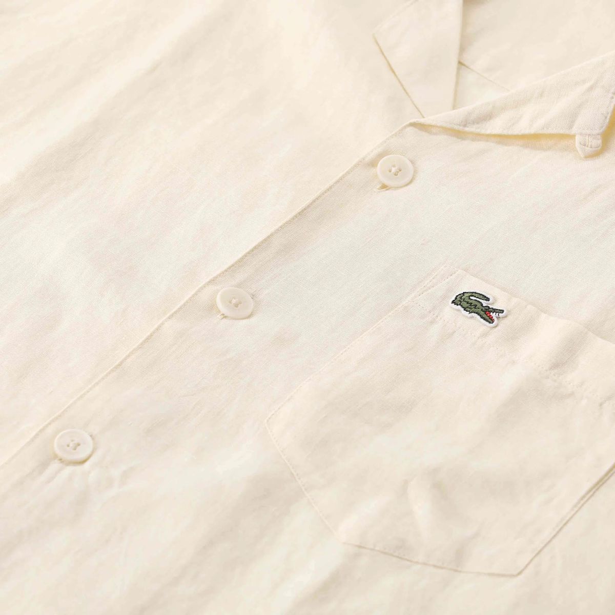 Relaxed Fit Leinen Kurzarmhemd