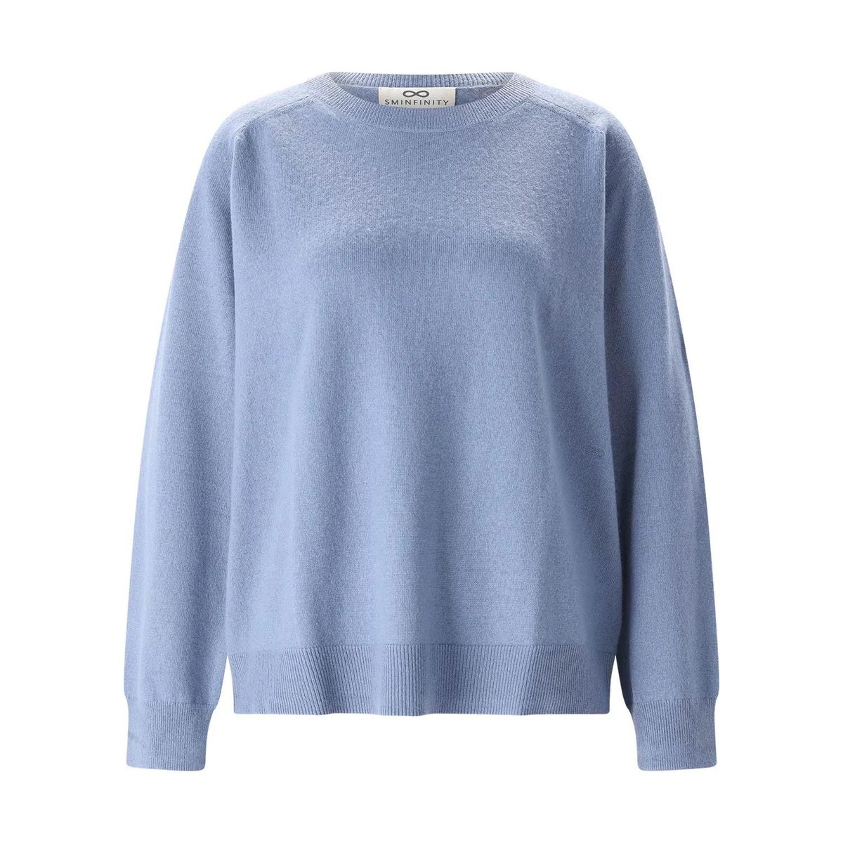 Klassischer Kaschmir-Mischpullover mit Rundhalsausschnitt