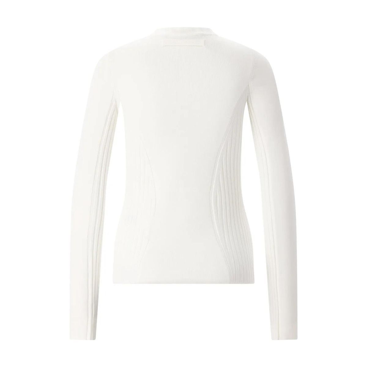 Figurbetonter Rippstrickpullover mit Rundhalsausschnitt
