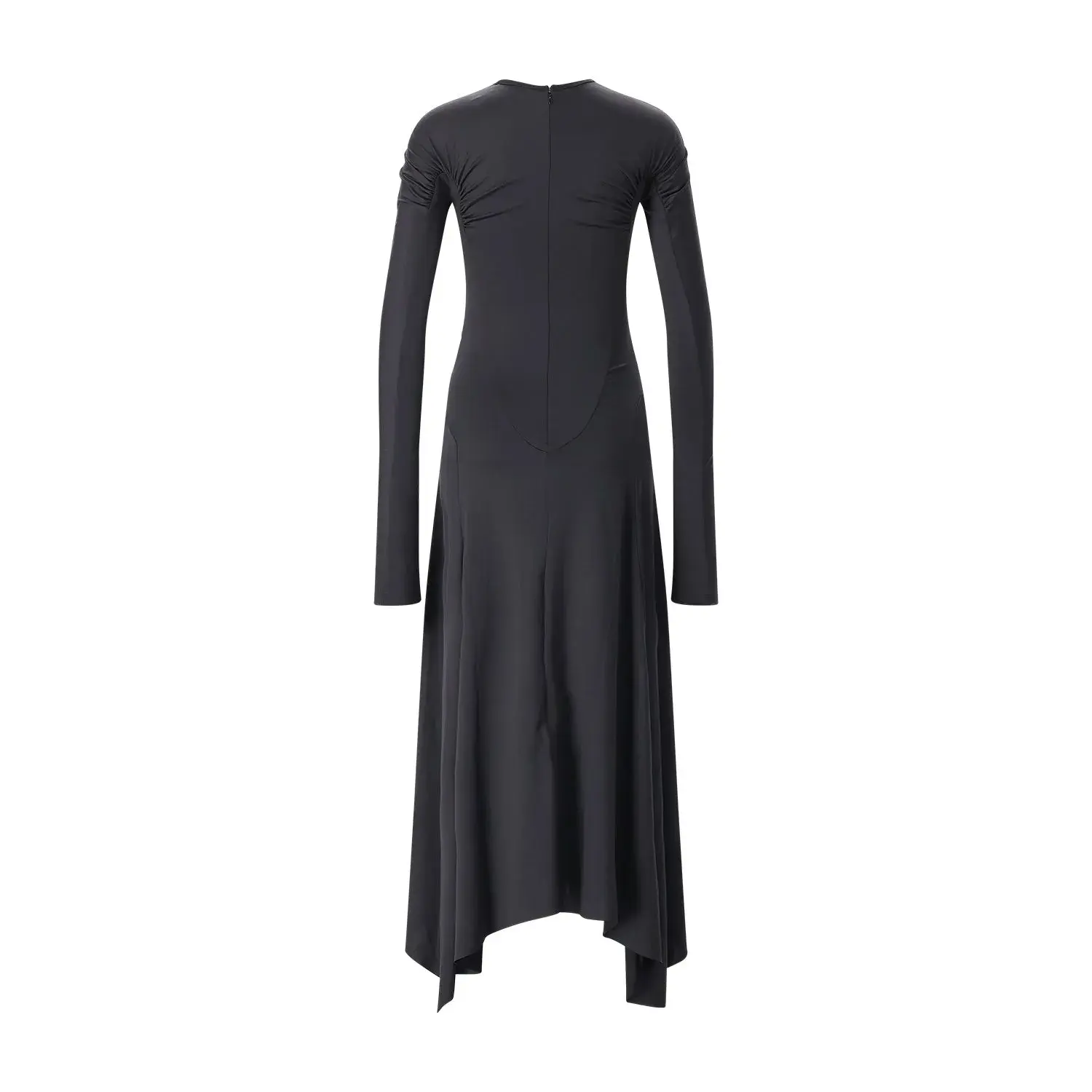 Skulpturales Jersey-Midikleid mit Ärmeln