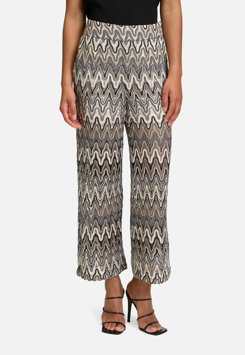 Hose mit weitem Bein und Zickzackmuster