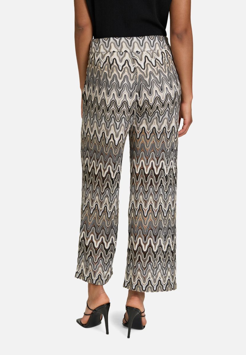 Hose mit weitem Bein und Zickzackmuster