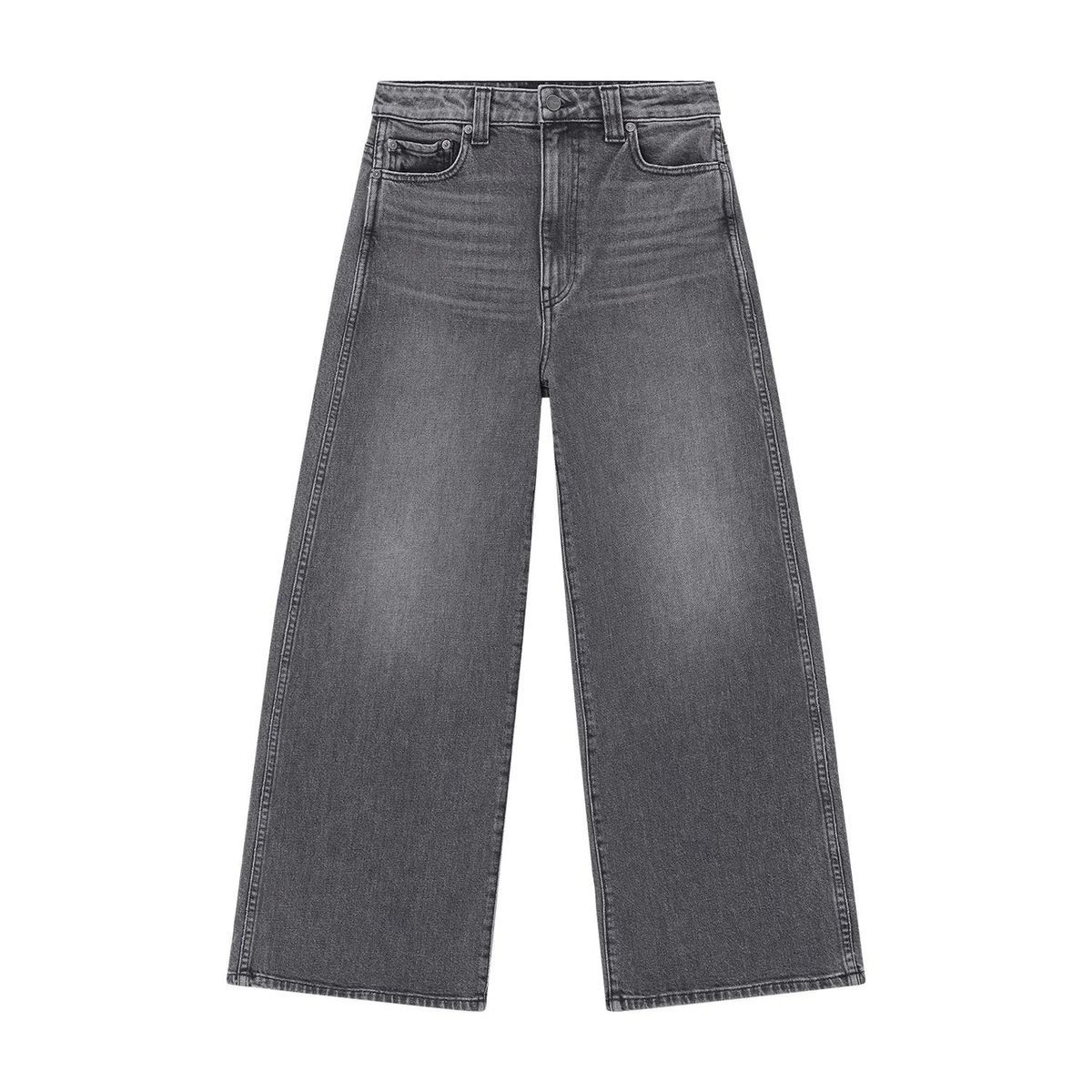 Weite graue Jeanshose aus Denim