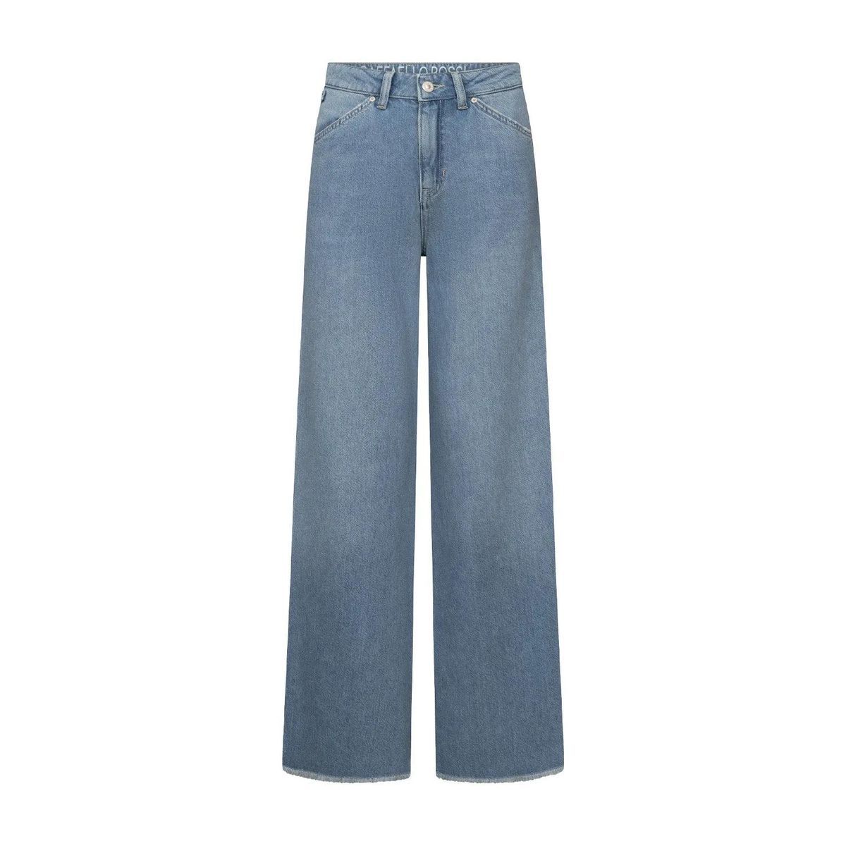 Hochtaillierte Jeans mit weitem Bein