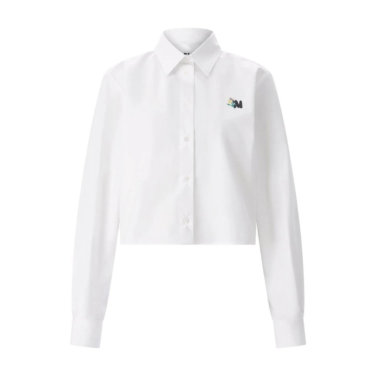 Klassisches Cropped Hemd aus Baumwoll-Popeline