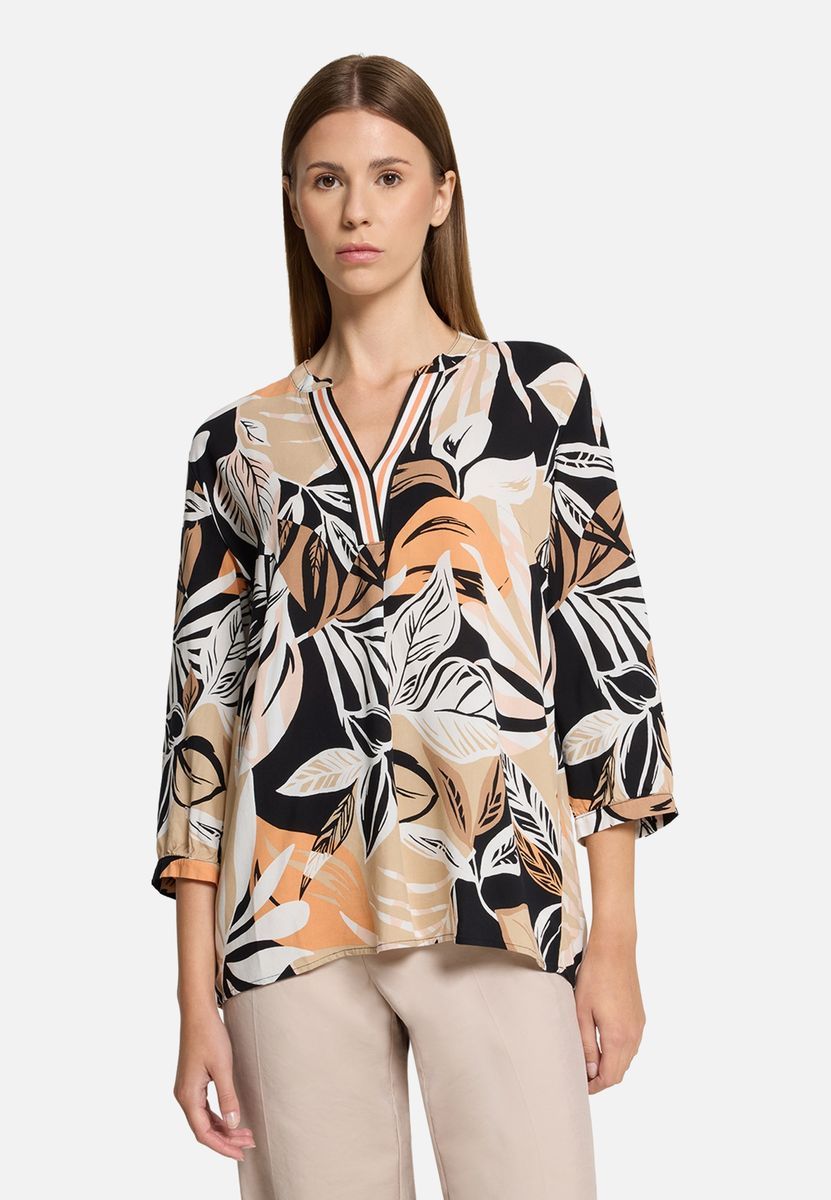 Geblümte Bluse mit 3/4-Ärmeln