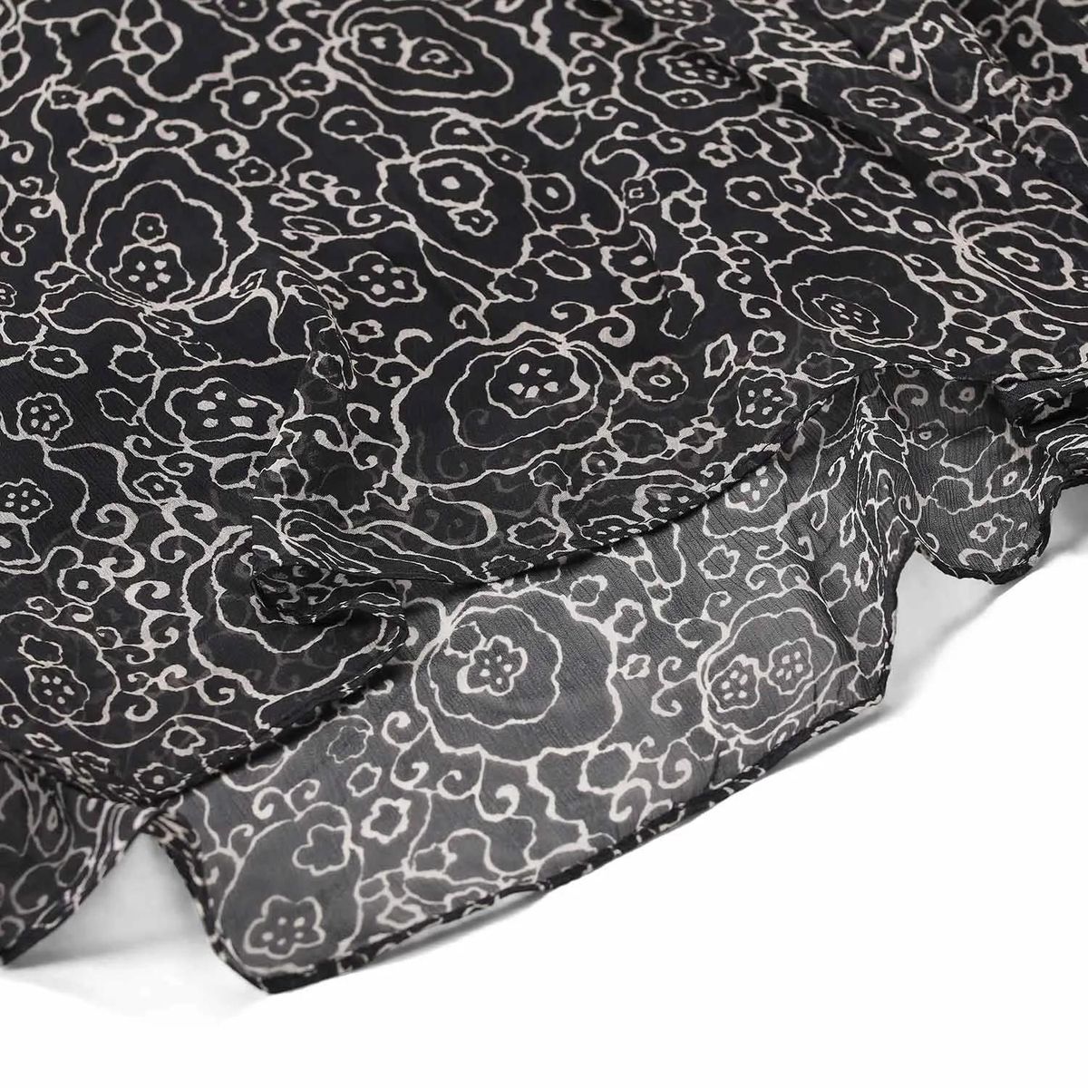 Asymmetrischer Midirock mit Blumendruck