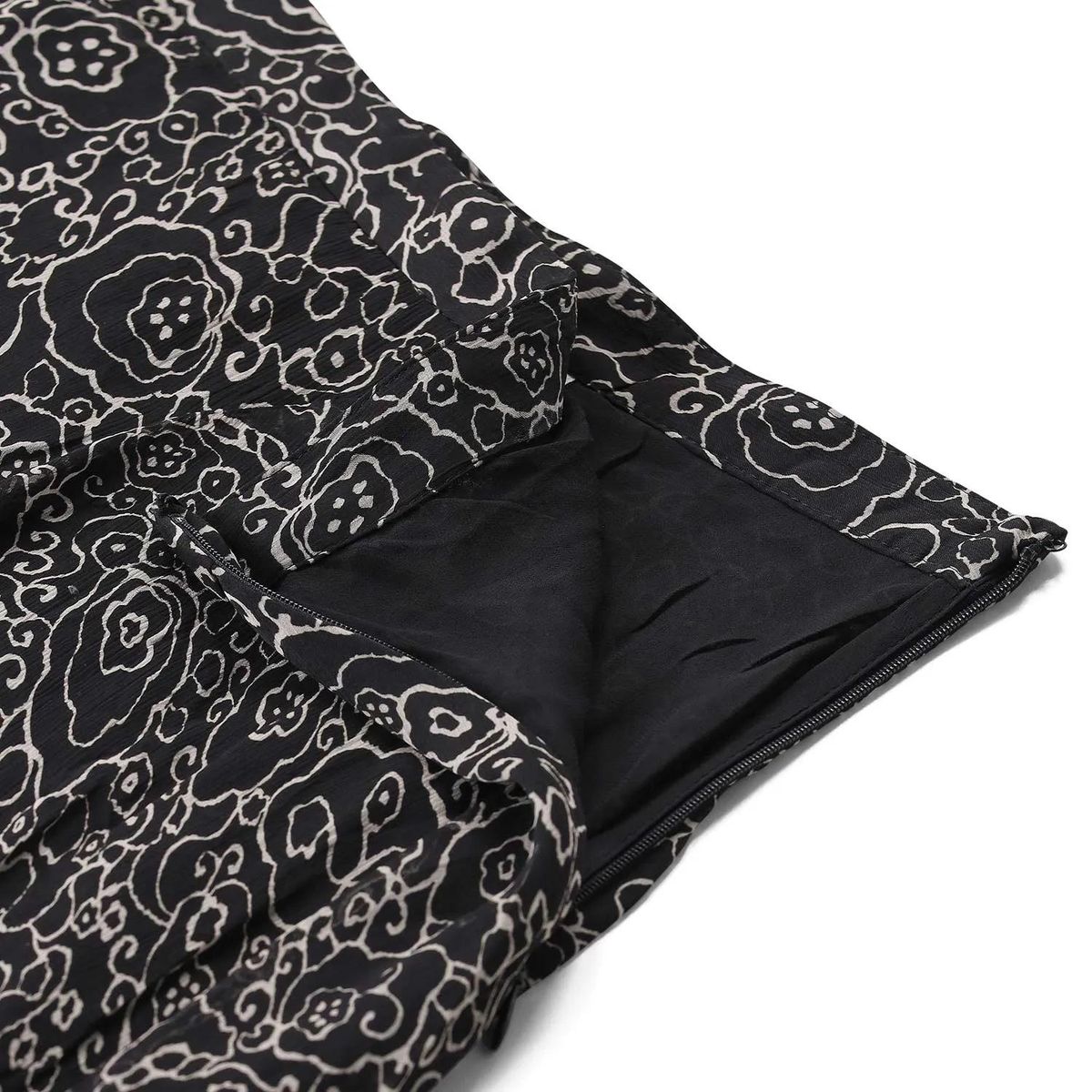 Asymmetrischer Midirock mit Blumendruck