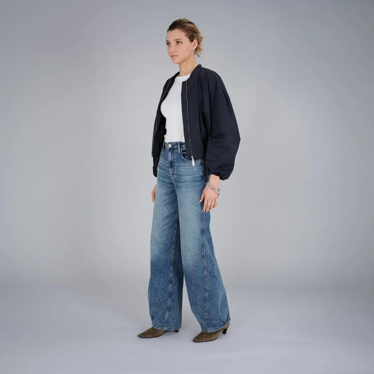 Weit geschnittene High-Rise Jeans