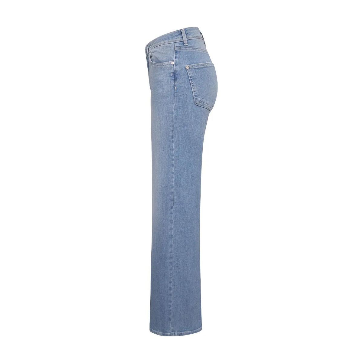 Jeans aus Denim mit weitem Bein, helle Waschung