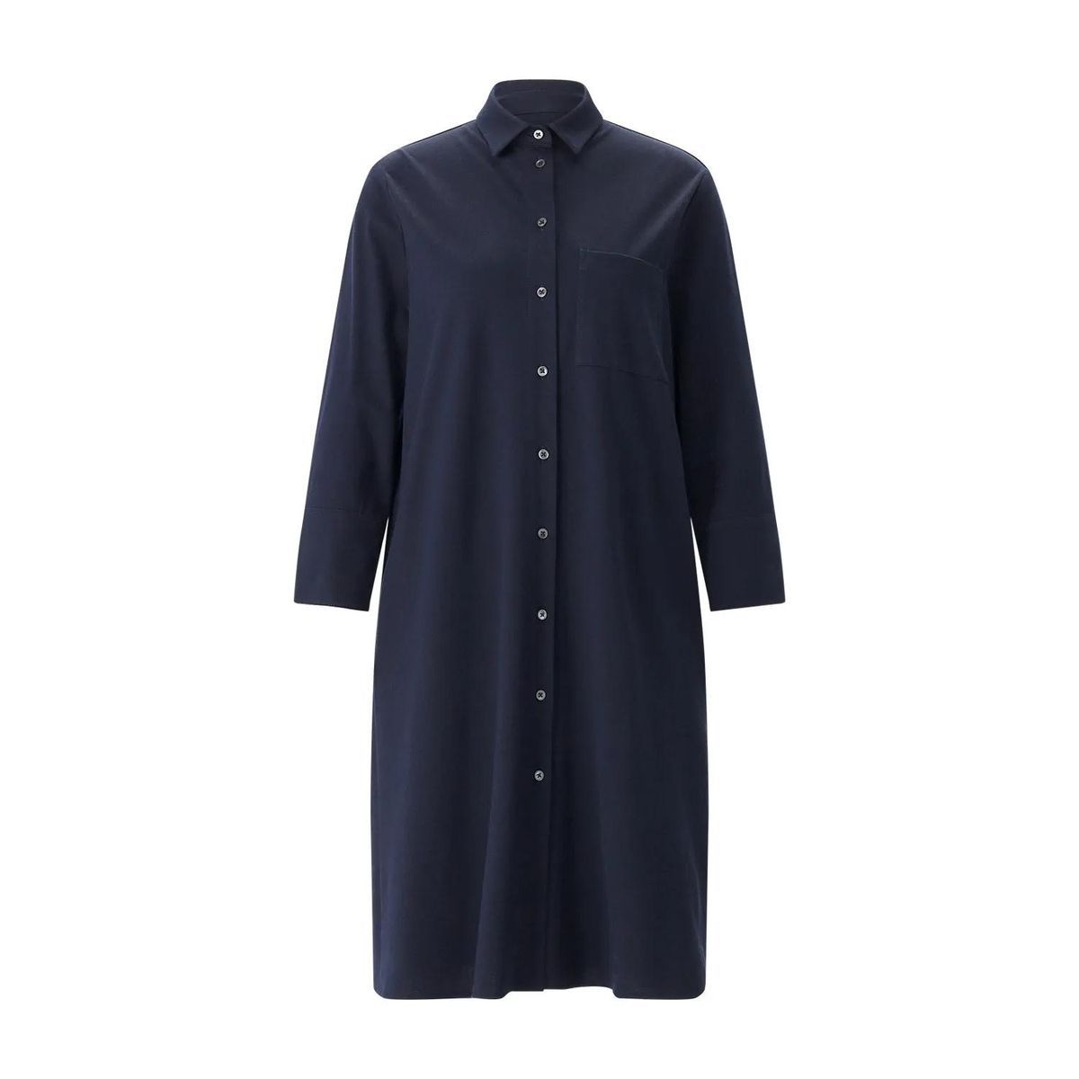 Midi-Hemdblusenkleid mit langen Ärmeln