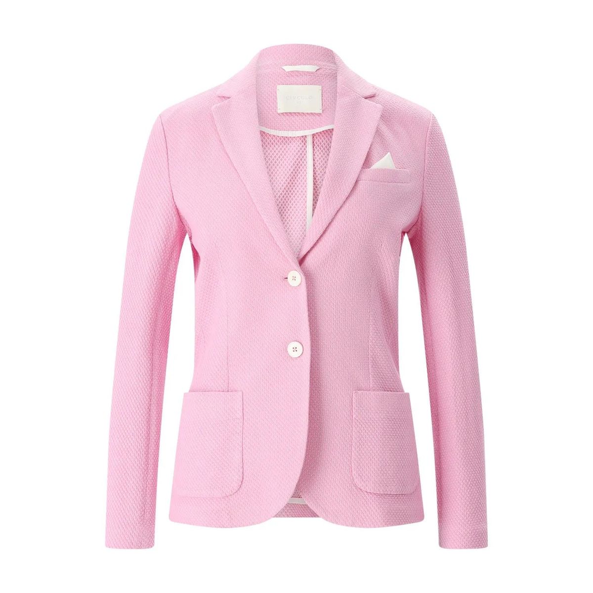 Strukturierter Strickblazer mit aufgesetzten Taschen