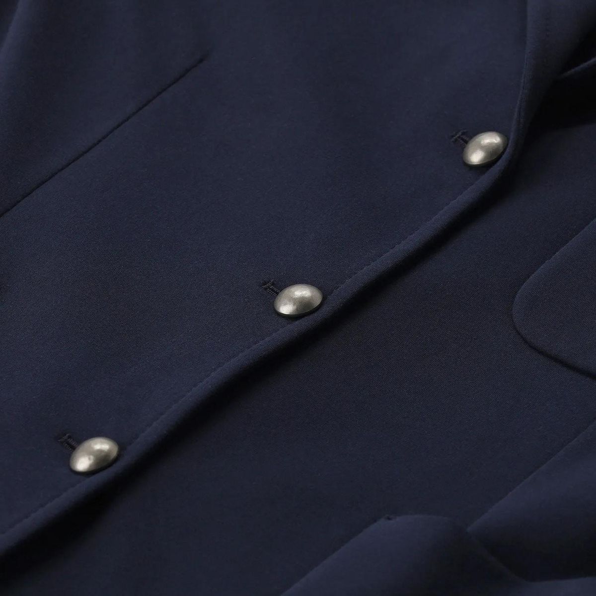 Marineblauer, einreihiger Blazer aus Baumwollmischung