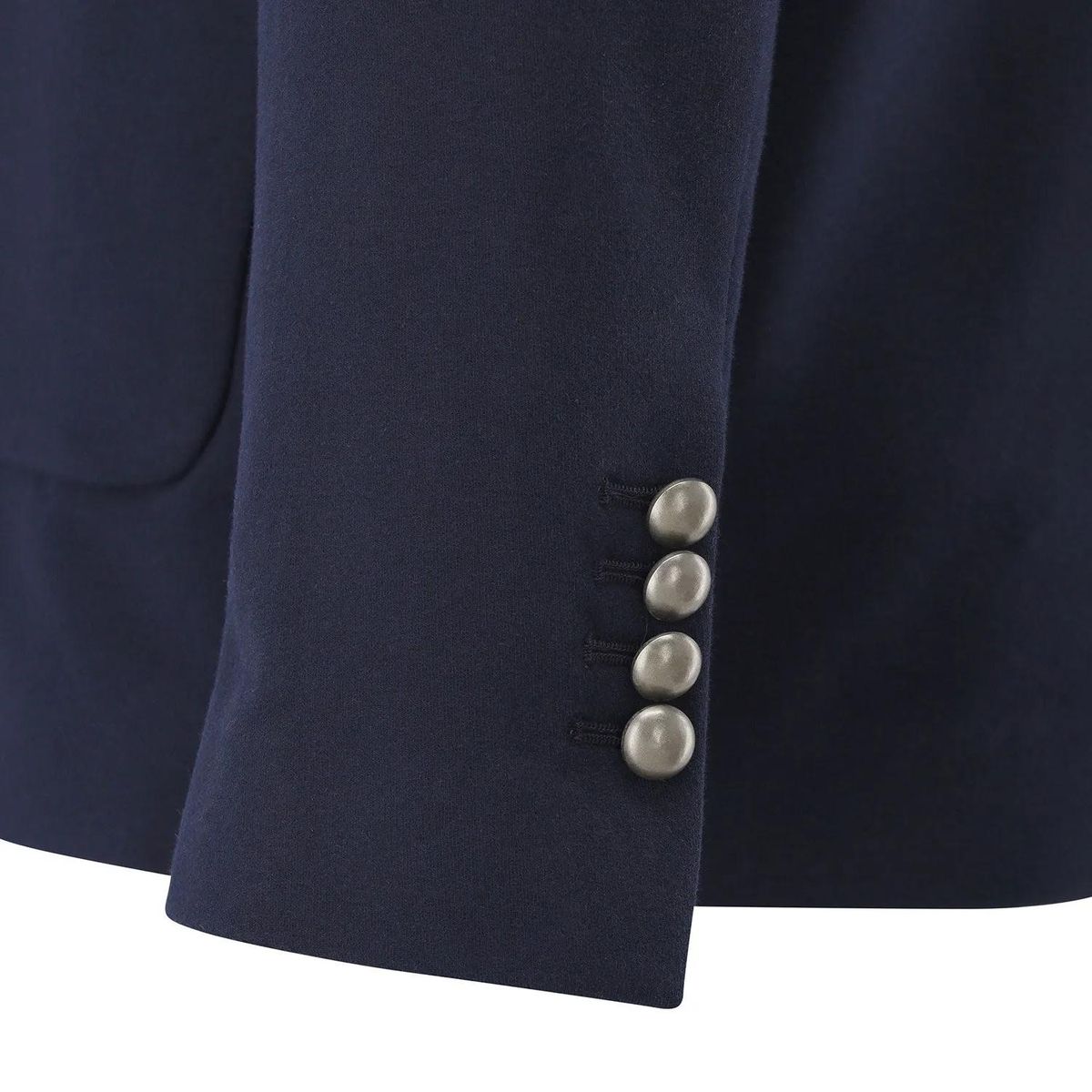 Marineblauer, einreihiger Blazer aus Baumwollmischung