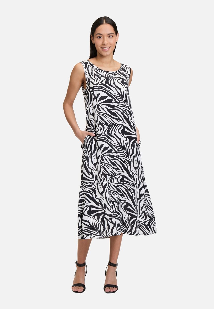 Ärmelloses Midikleid mit Animal-Print