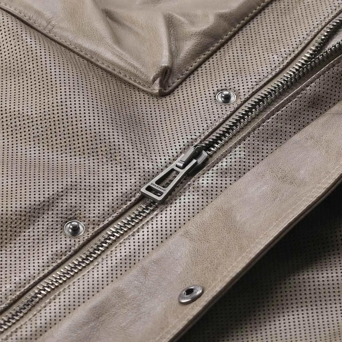 Perforierte Leder-Bikerjacke