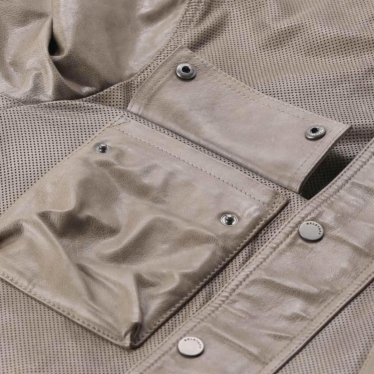 Perforierte Leder-Bikerjacke