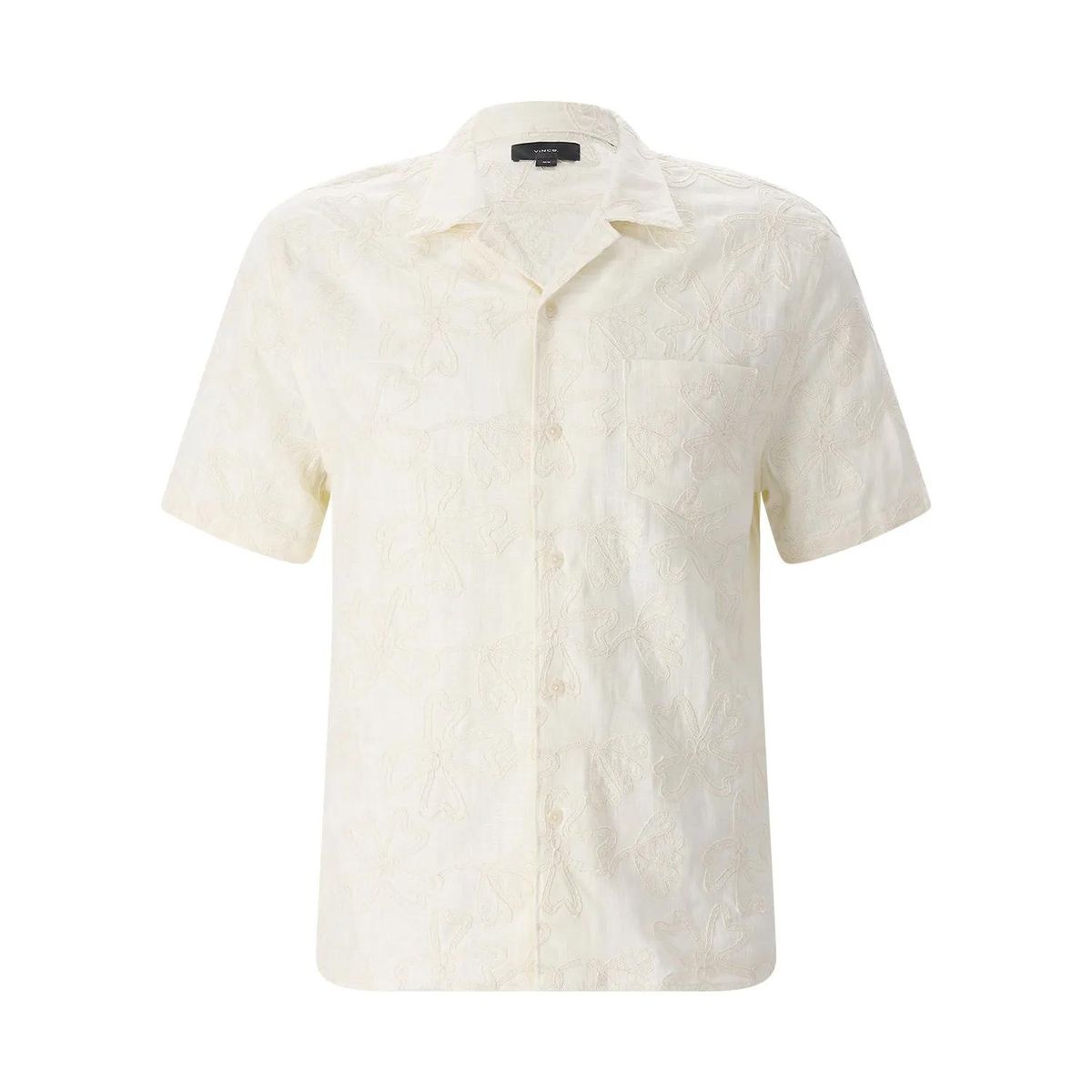 Kurzarmhemd mit floraler Stickerei