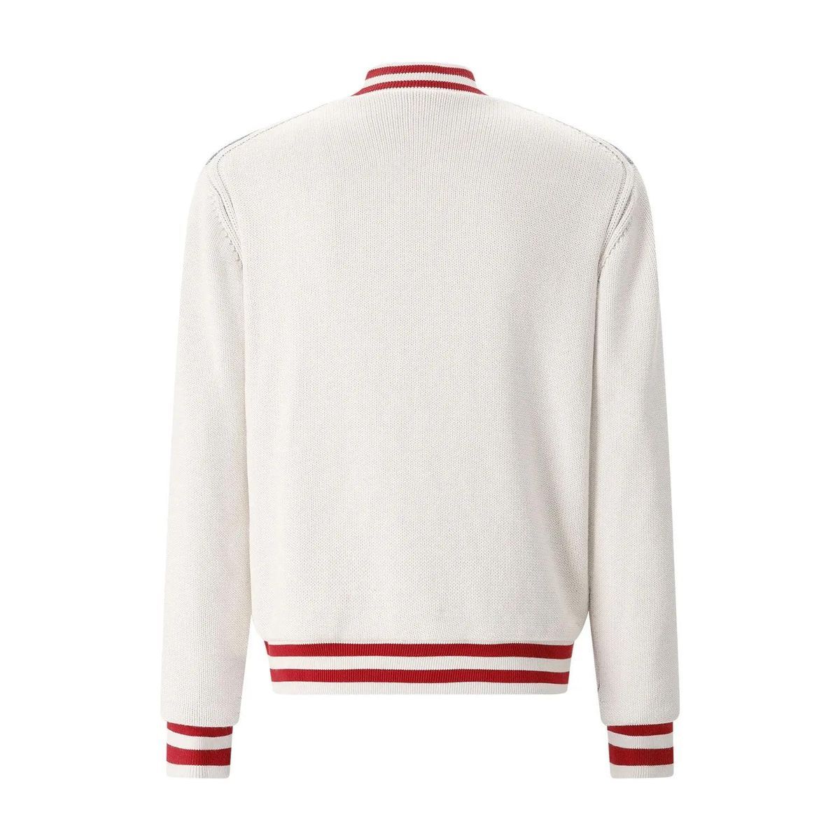 College Jacke aus Denim und Strick