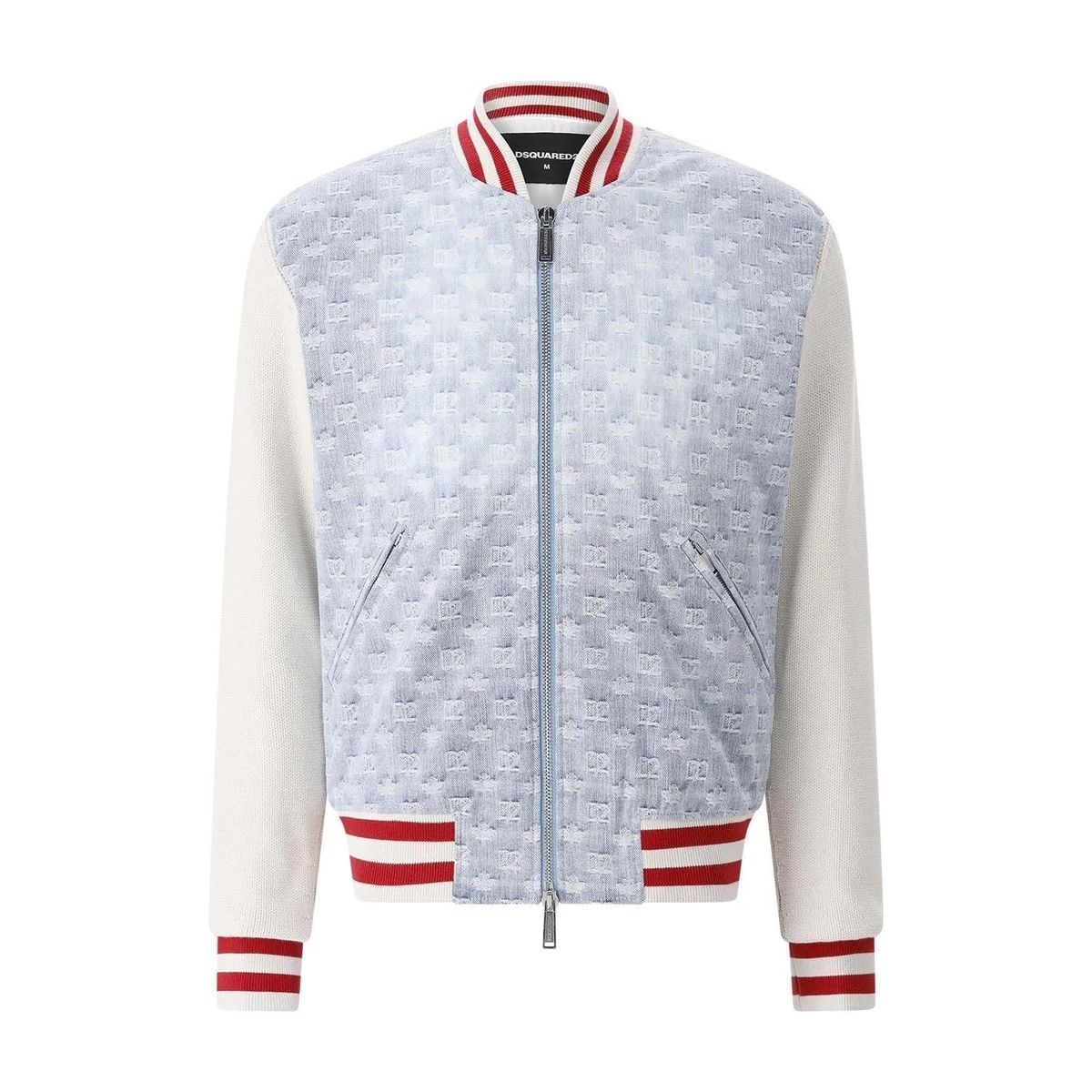 College Jacke aus Denim und Strick