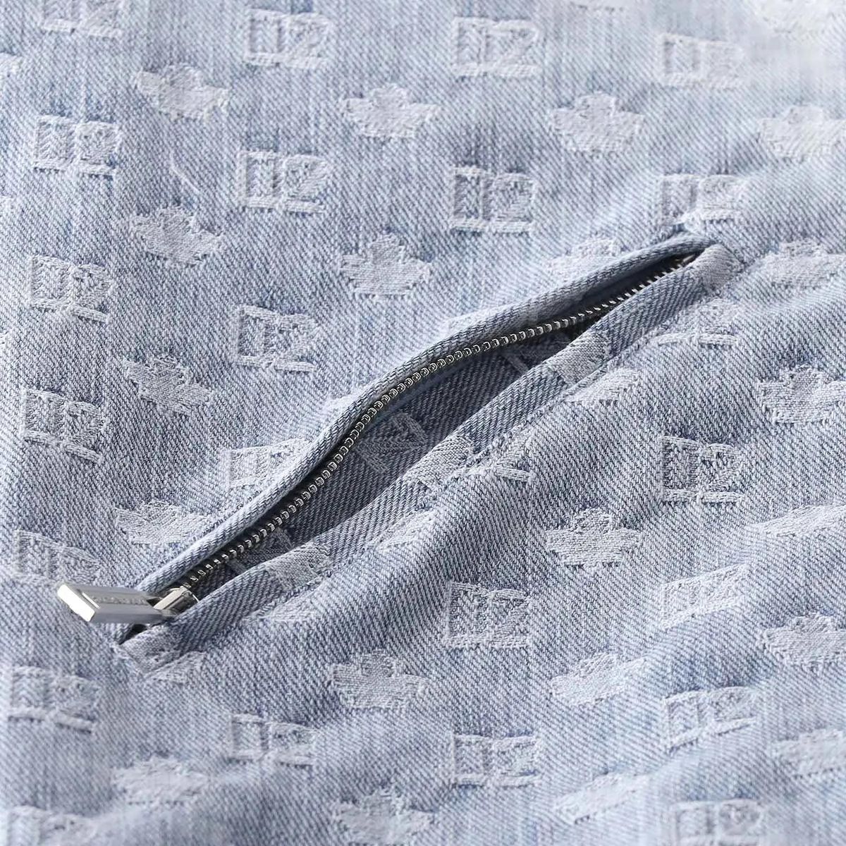 College Jacke aus Denim und Strick