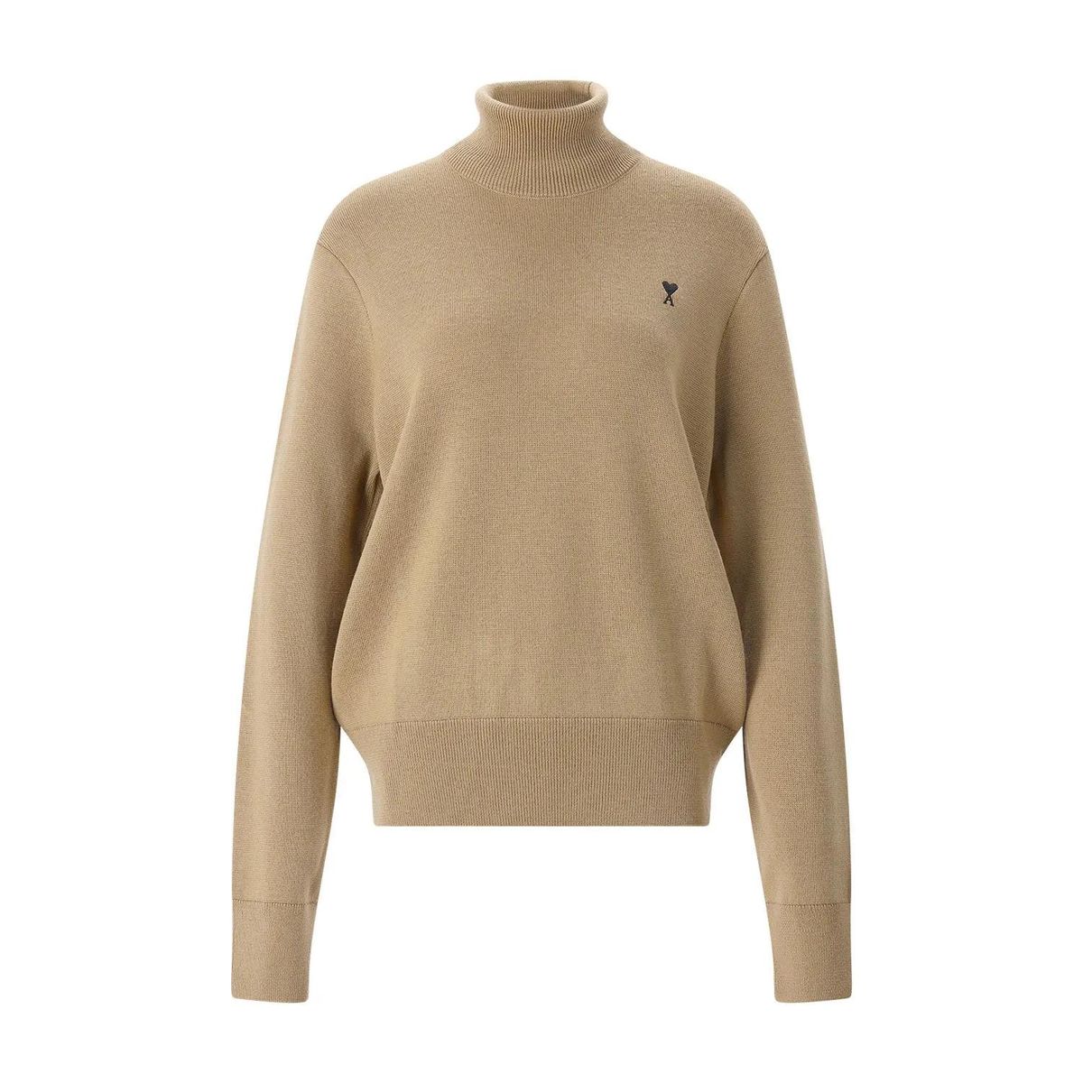 Eleganter Rollkragen-Strickpullover mit Logo