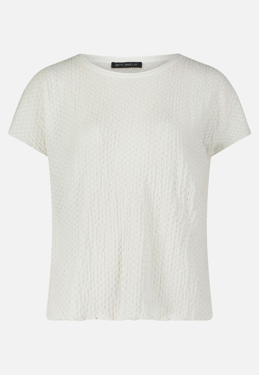 Strukturiertes Shirt mit Rundhalsausschnitt und lockerer Passform