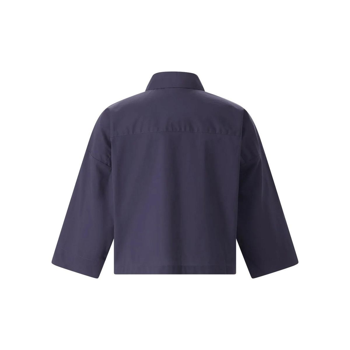 Kurzes kastenförmiges Baumwollhemd mit Knopfleiste