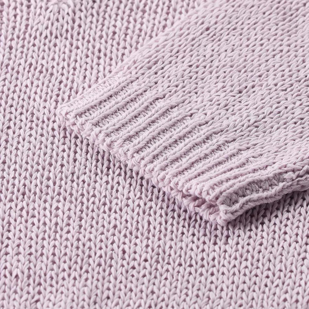 Locker geschnittener V-Ausschnitt Baumwollmischpullover