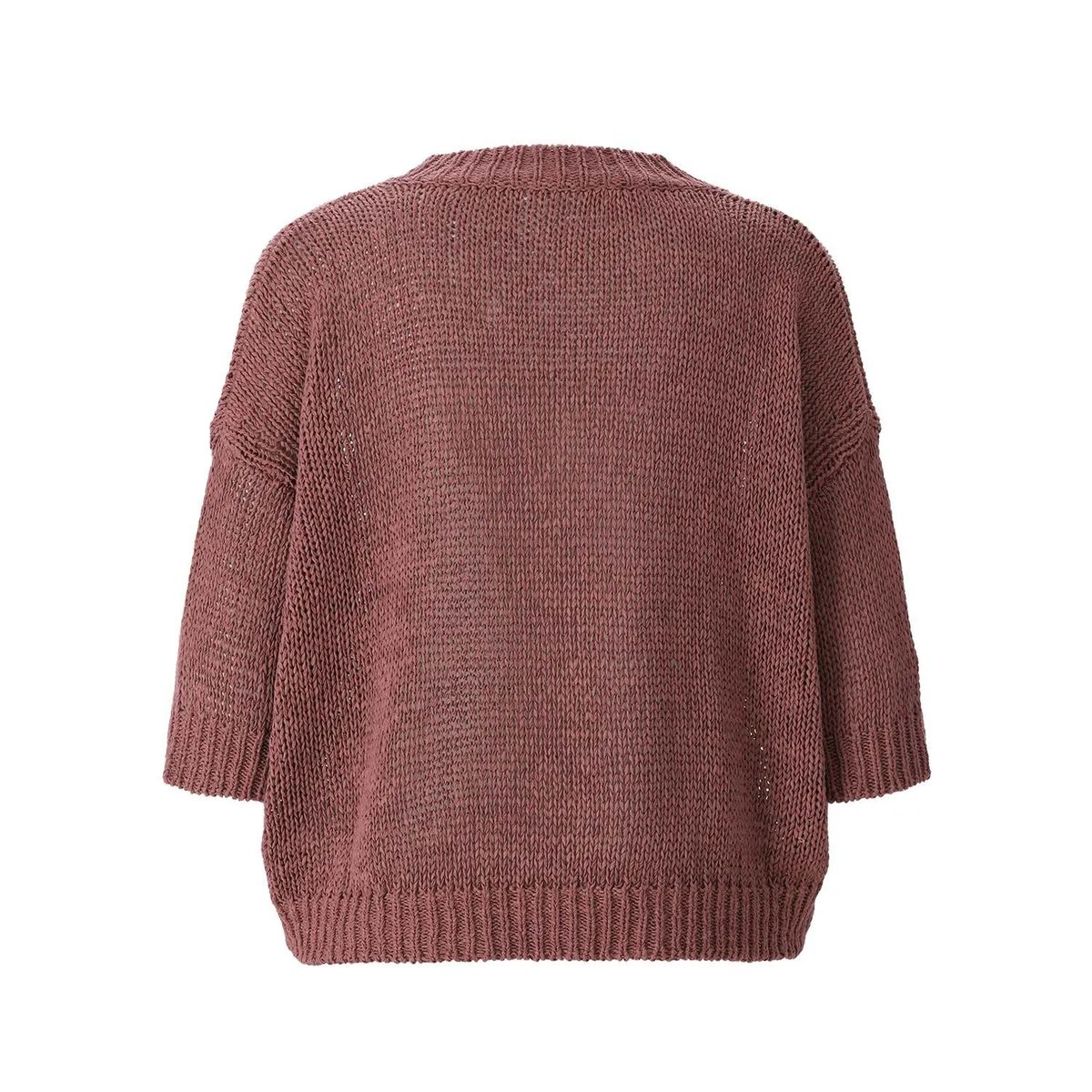 Locker geschnittener V-Ausschnitt Baumwollmischpullover