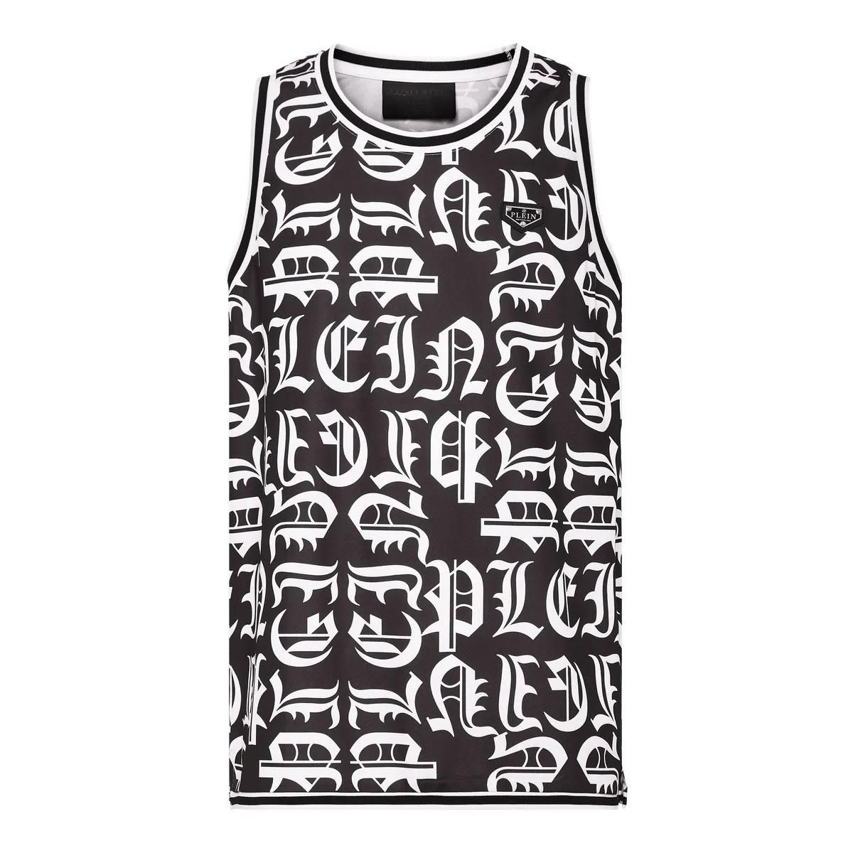 Basketball Tank Top mit gotischer Schrift