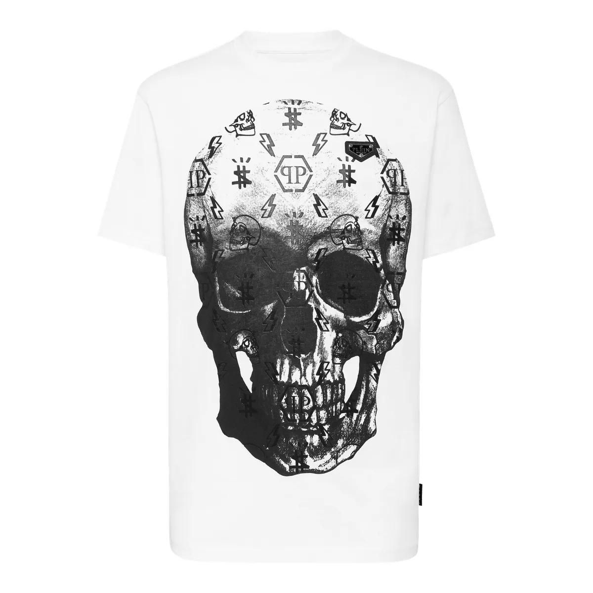 Baumwoll T-Shirt mit Grafik Schädel Print