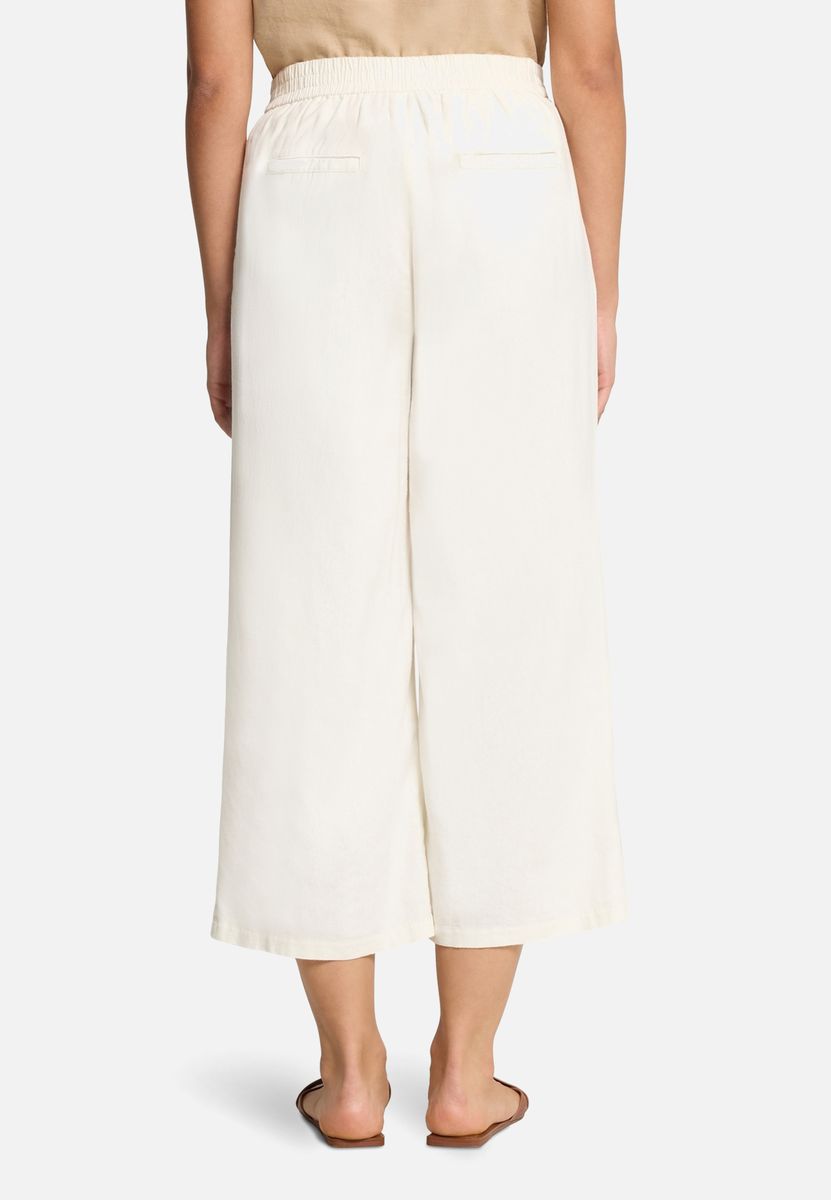 Hochtaillierte Leinenhose mit weitem Bein