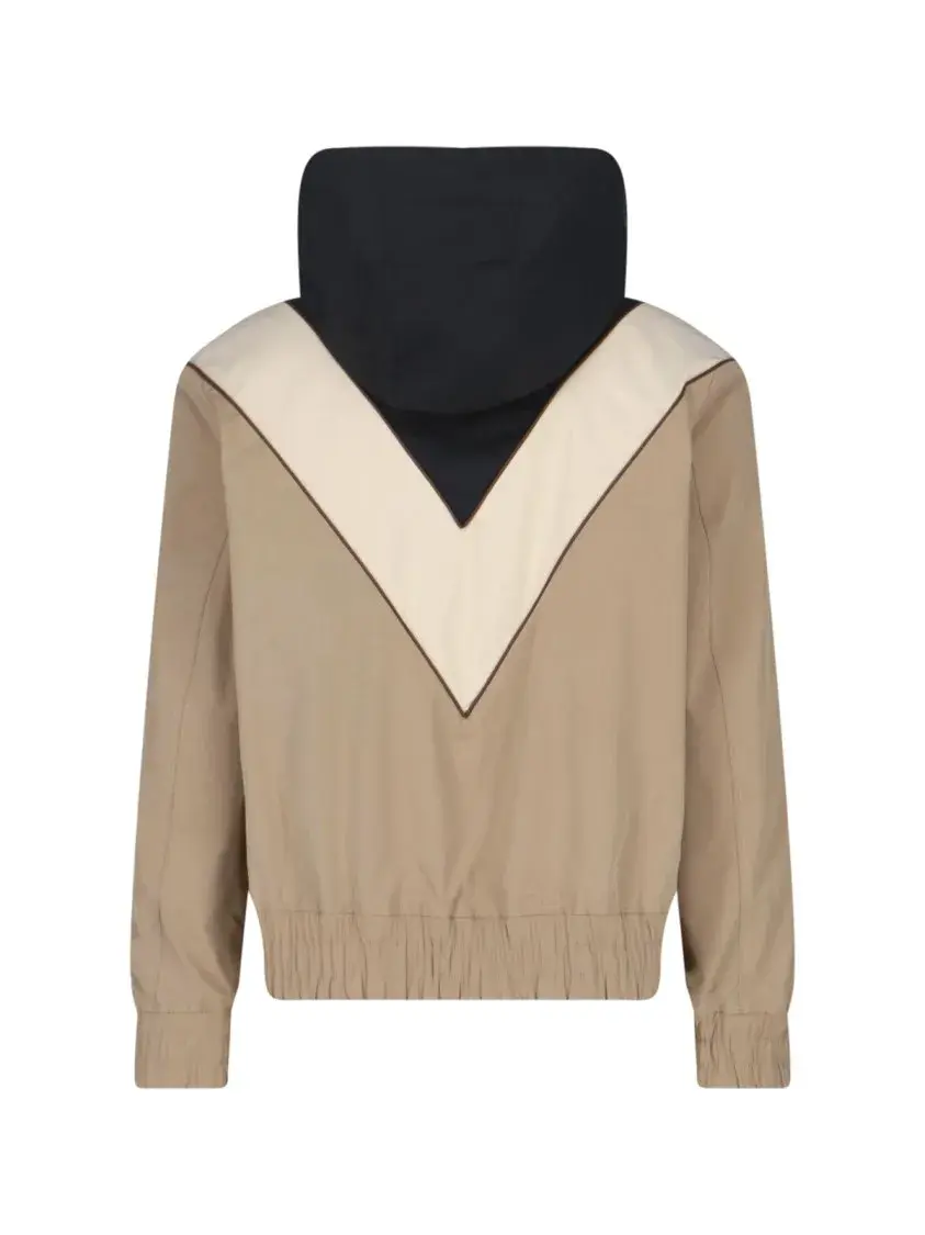 Kapuzenjacke mit Farbblockdesign und Reißverschluss