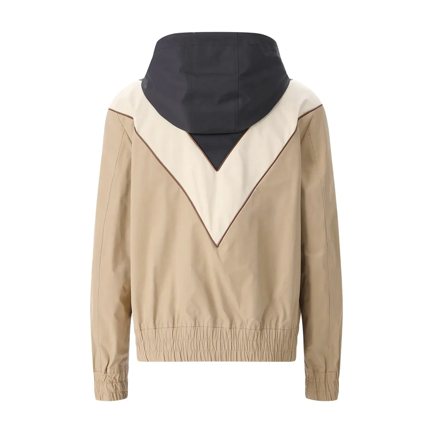 Kapuzenjacke mit Farbblockdesign und Reißverschluss