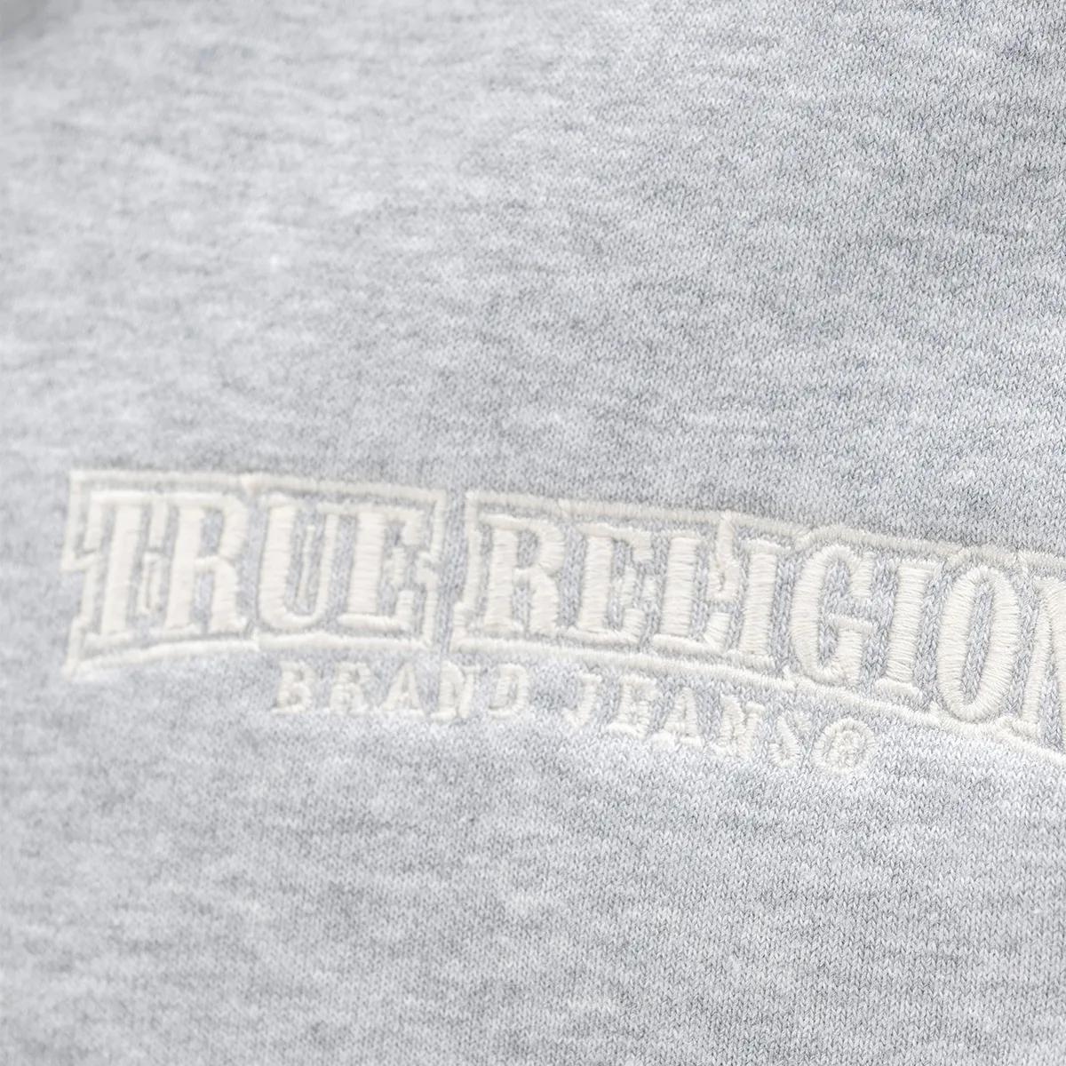 Grauer Fleece-Zip-Hoodie aus Baumwolle