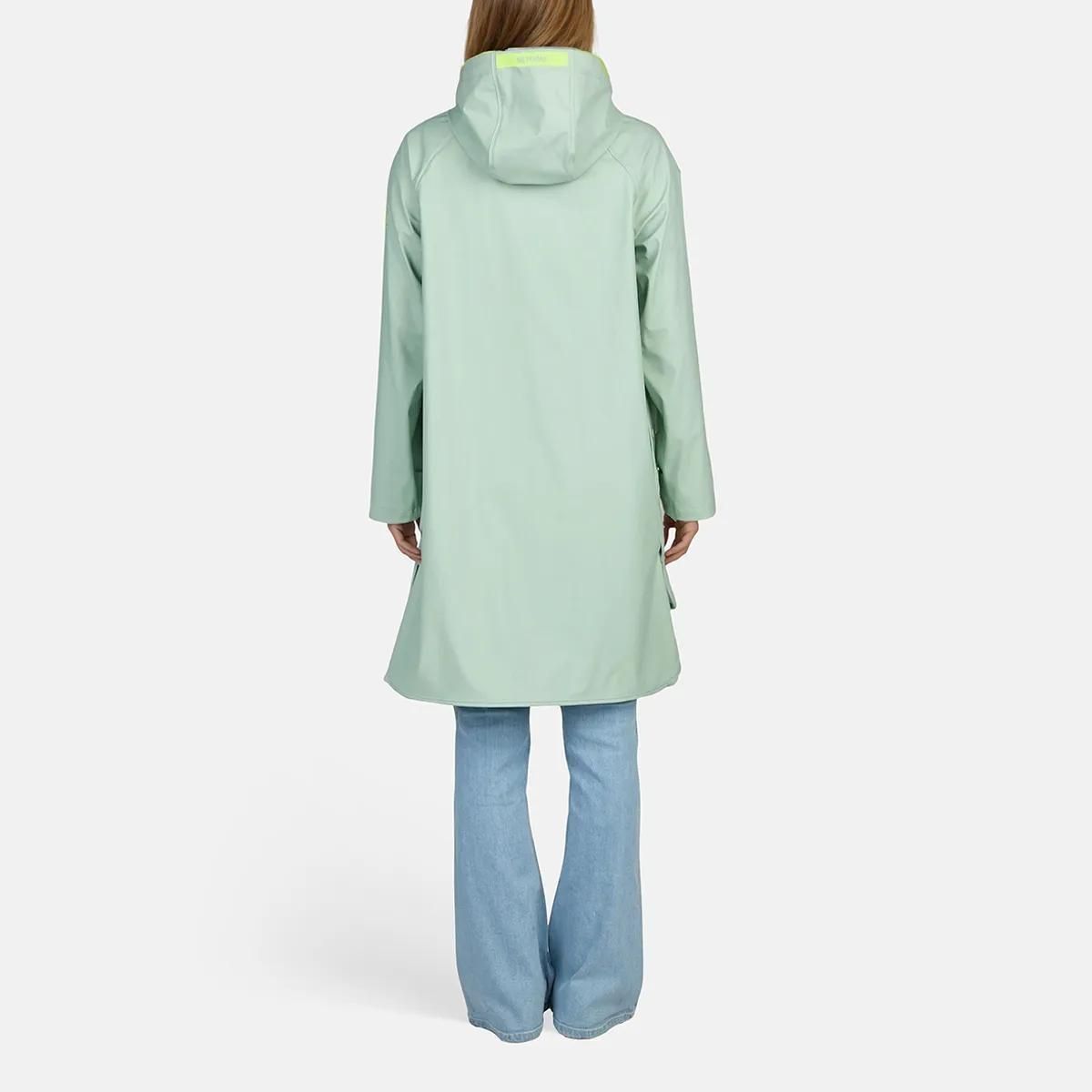 Hellgrüner wasserdichter Regenmantel mit Kapuze