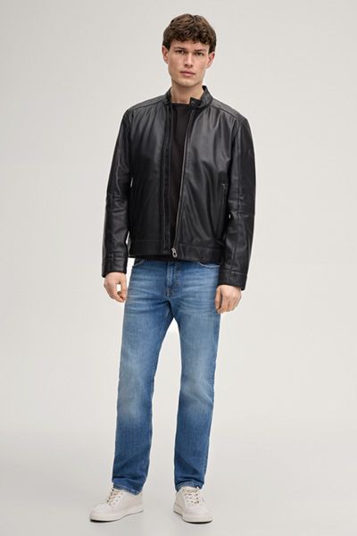 Moderne Bikerjacke aus Lammnappaleder